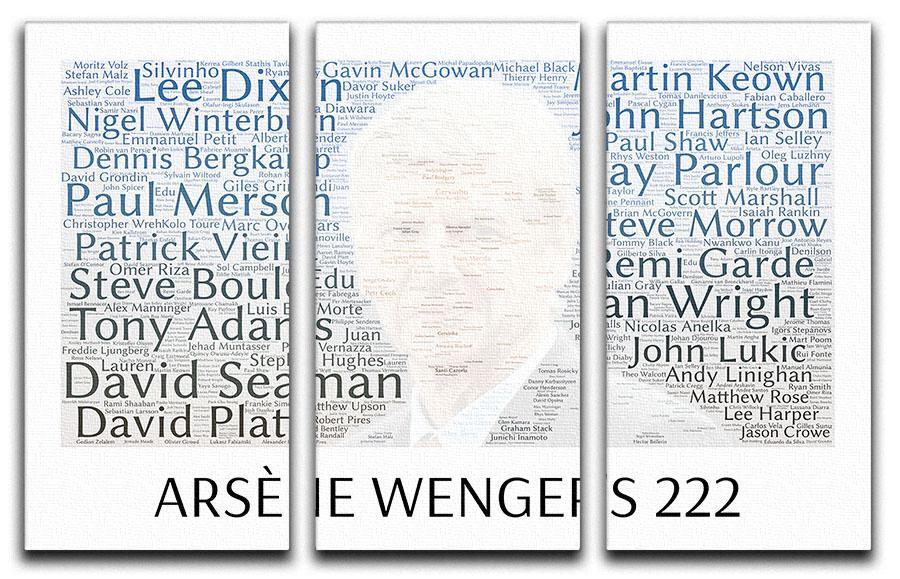 Arsene Wengers 222 Players 3 Split Panel Canvas Print - Canvas Art Rocks - 1