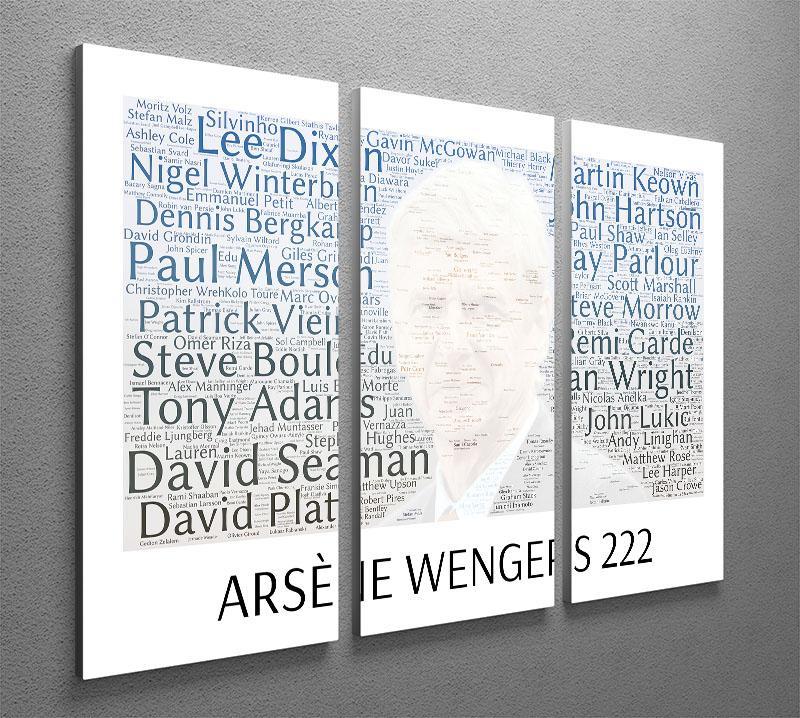 Arsene Wengers 222 Players 3 Split Panel Canvas Print - Canvas Art Rocks - 2