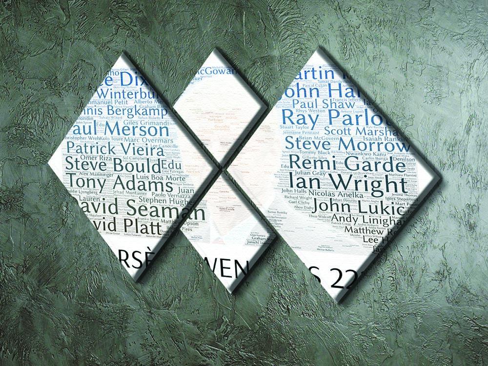 Arsene Wengers 222 Players 4 Square Multi Panel Canvas - Canvas Art Rocks - 2