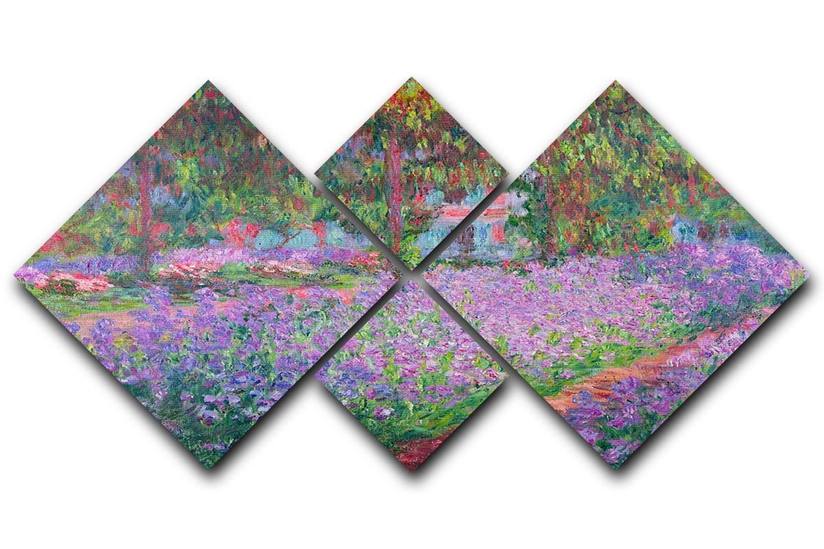 Artists Garden by Monet 4 Square Multi Panel Canvas  - Canvas Art Rocks - 1