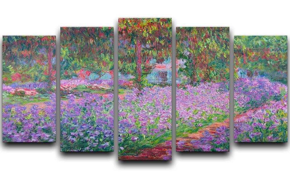 Artists Garden by Monet 5 Split Panel Canvas  - Canvas Art Rocks - 1