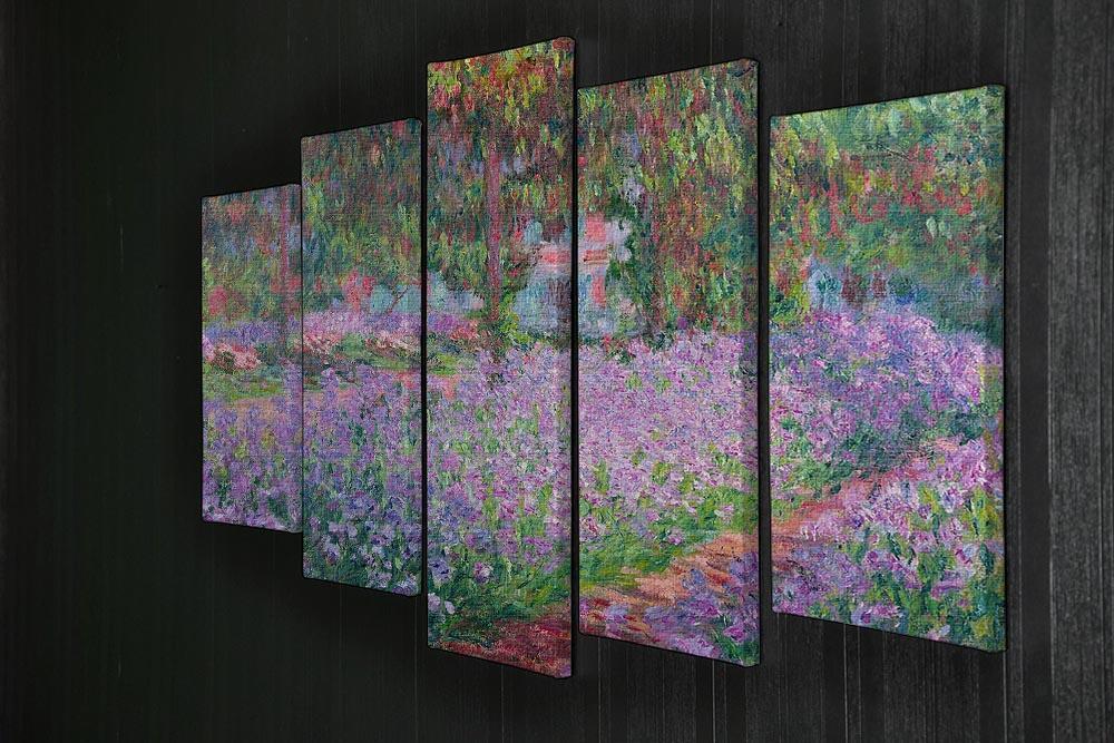 Artists Garden by Monet 5 Split Panel Canvas - Canvas Art Rocks - 2