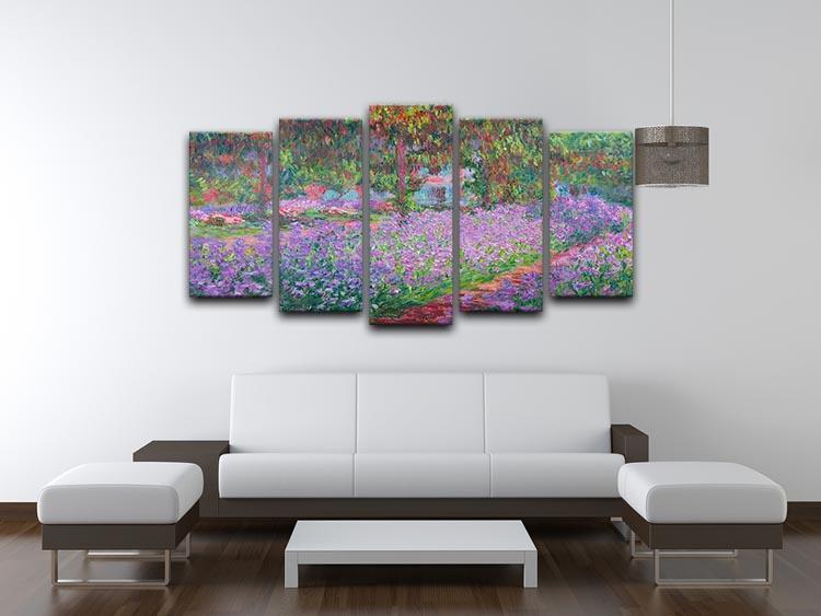 Artists Garden by Monet 5 Split Panel Canvas - Canvas Art Rocks - 3