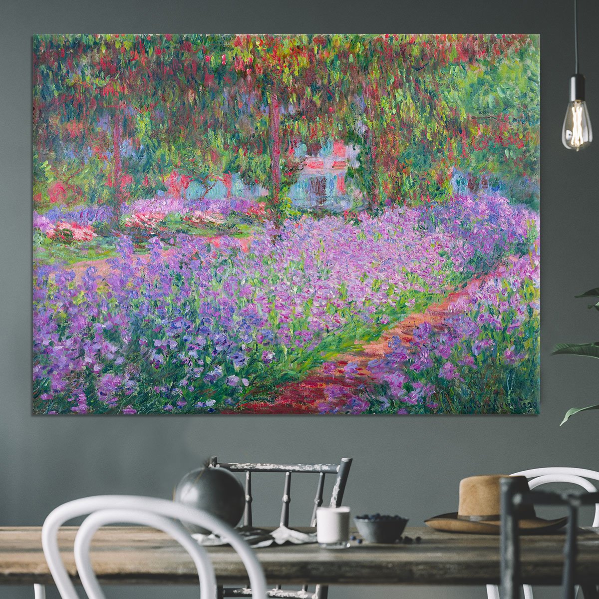 Artists Garden by Monet Canvas Print or Poster