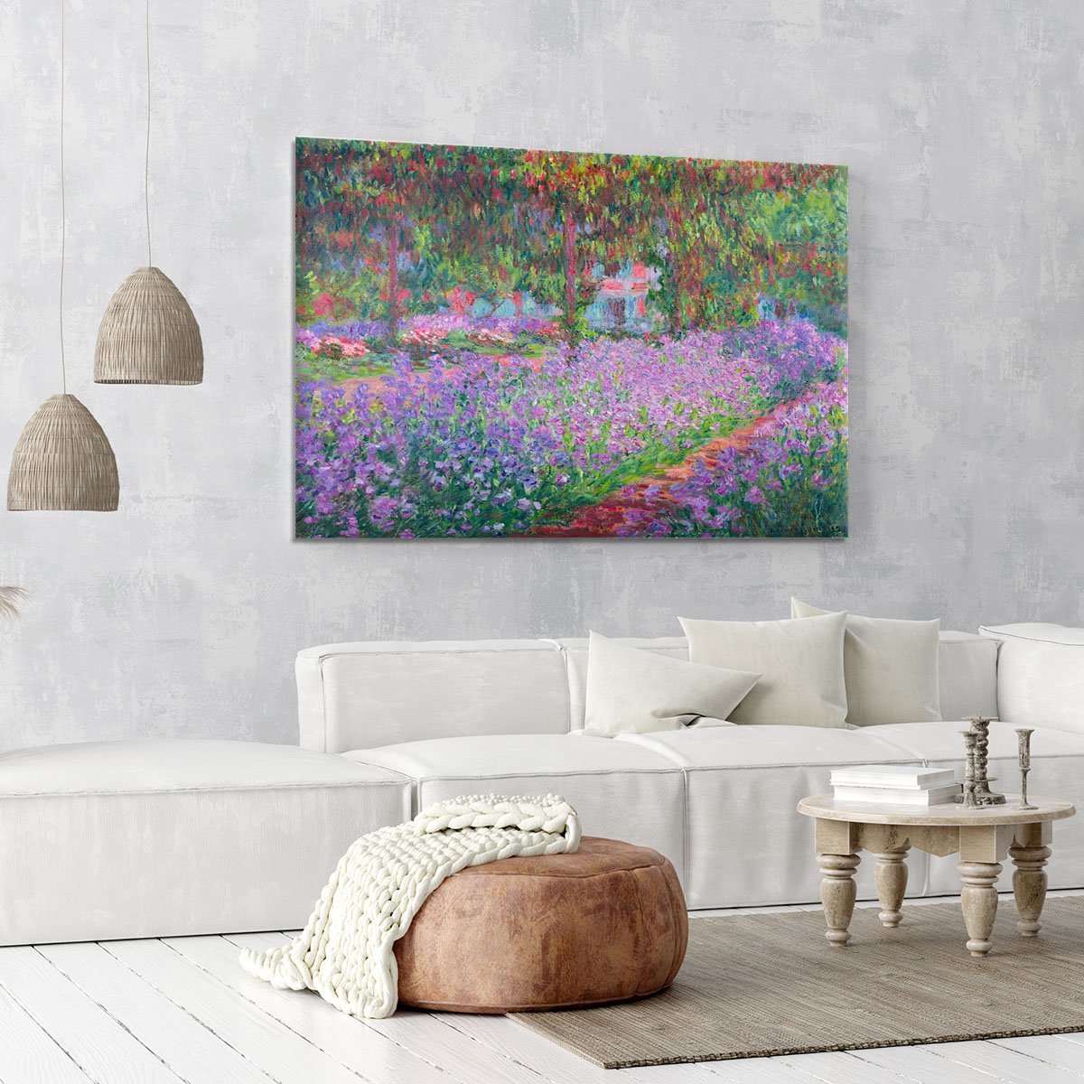 Artists Garden by Monet Canvas Print or Poster