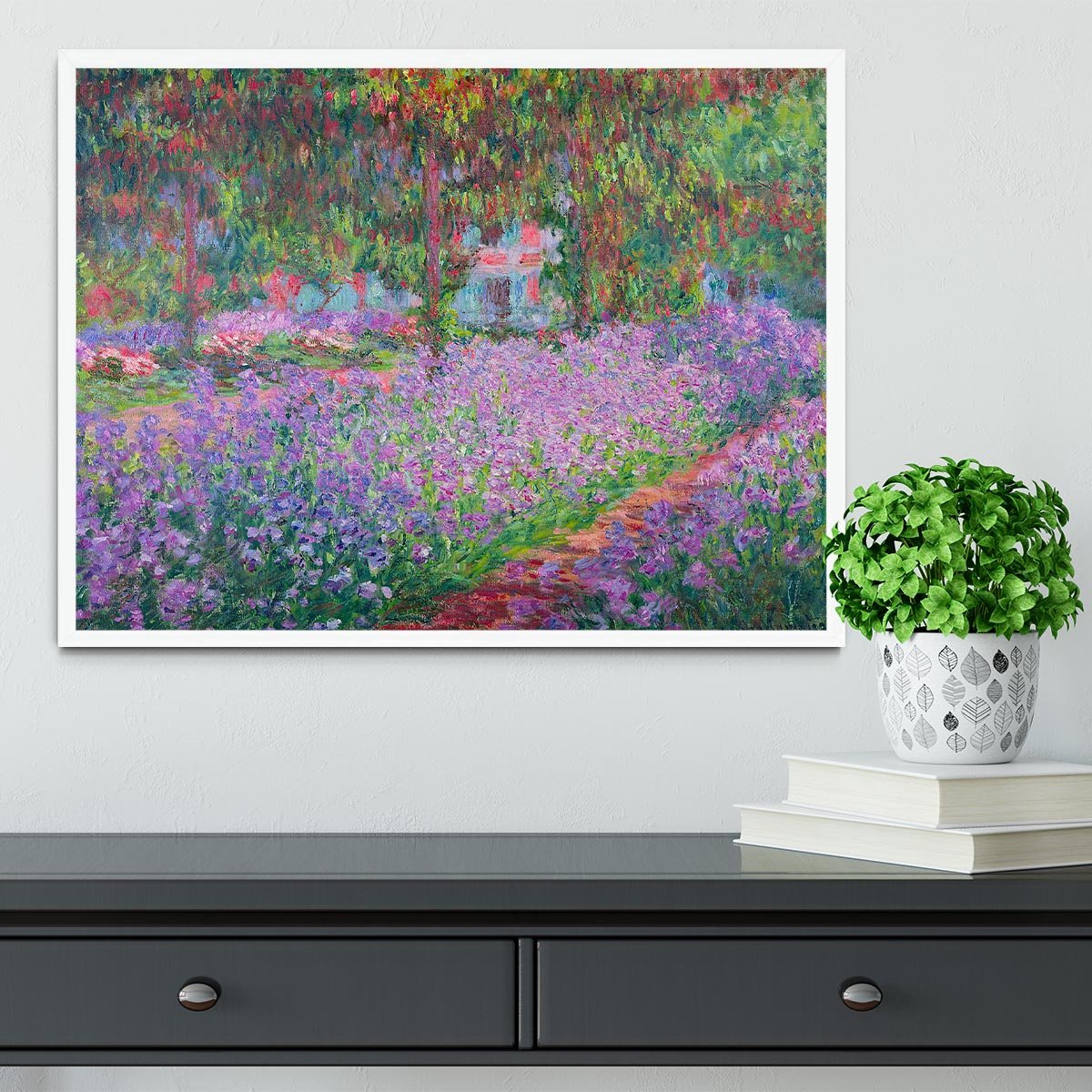Artists Garden by Monet Framed Print - Canvas Art Rocks -6