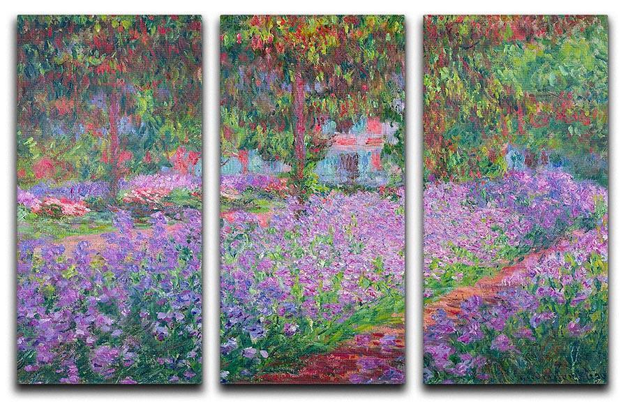 Artists Garden by Monet Split Panel Canvas Print - Canvas Art Rocks - 4