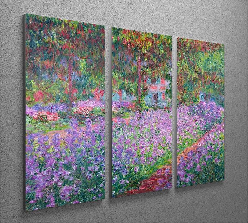 Artists Garden by Monet Split Panel Canvas Print - Canvas Art Rocks - 4