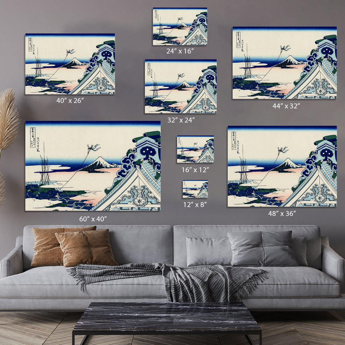 Asakusa Honganji temple by Hokusai Canvas Print or Poster - Canvas Art Rocks - 7