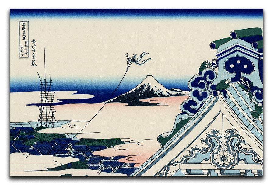 Asakusa Honganji temple by Hokusai Canvas Print or Poster  - Canvas Art Rocks - 1