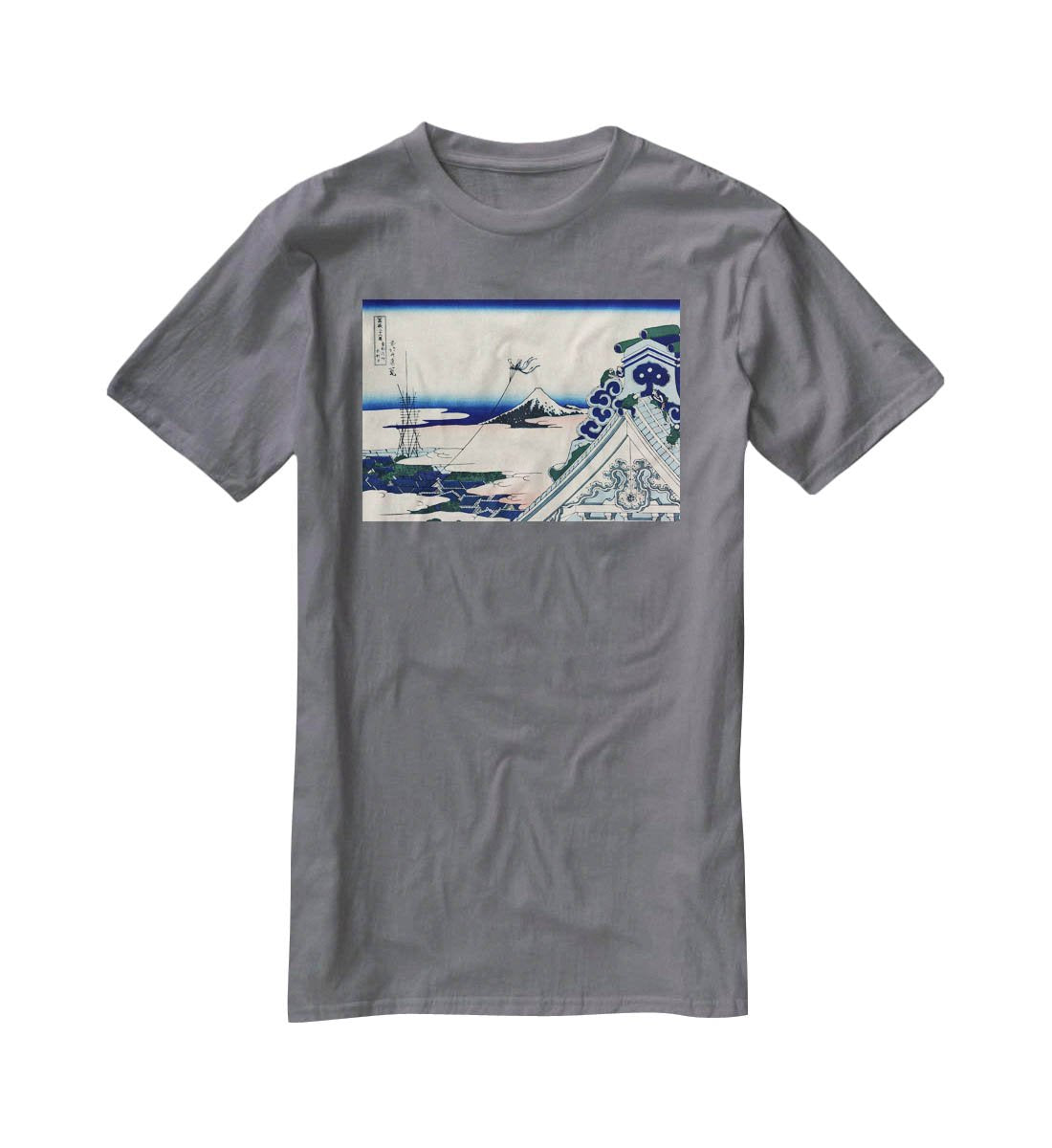 Asakusa Honganji temple by Hokusai T-Shirt - Canvas Art Rocks - 3