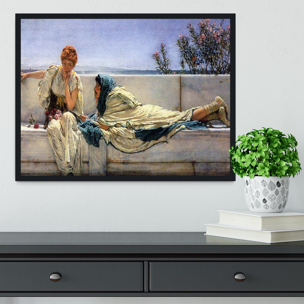 Asking by Alma Tadema Framed Print - Canvas Art Rocks - 2