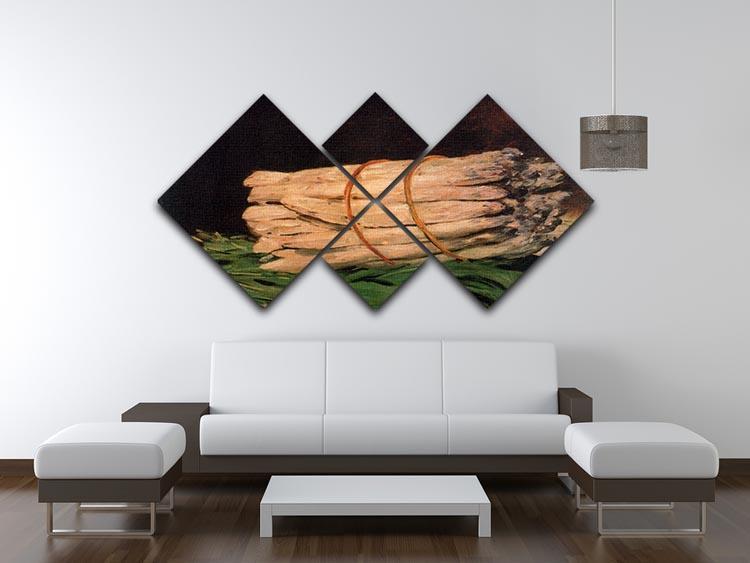 Asperagus by Manet 4 Square Multi Panel Canvas - Canvas Art Rocks - 3