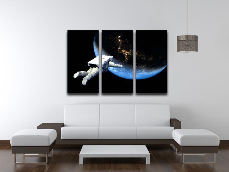 Astronaut Floating to Earth 3 Split Panel Canvas Print - Canvas Art Rocks - 3