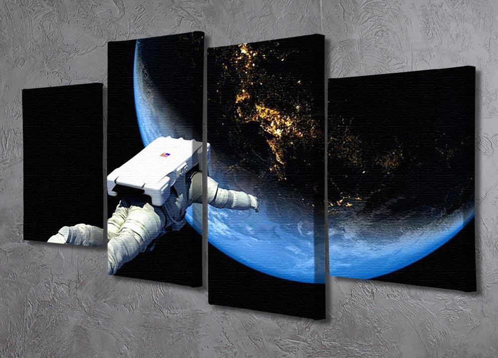 Astronaut Floating to Earth 4 Split Panel Canvas - Canvas Art Rocks - 2