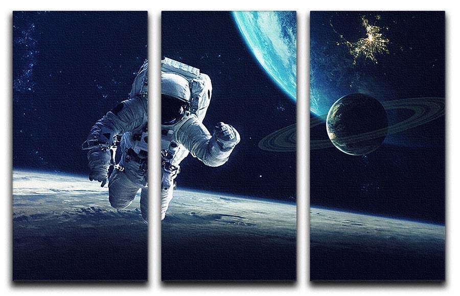 Astronaut at spacewalk 3 Split Panel Canvas Print - Canvas Art Rocks - 1
