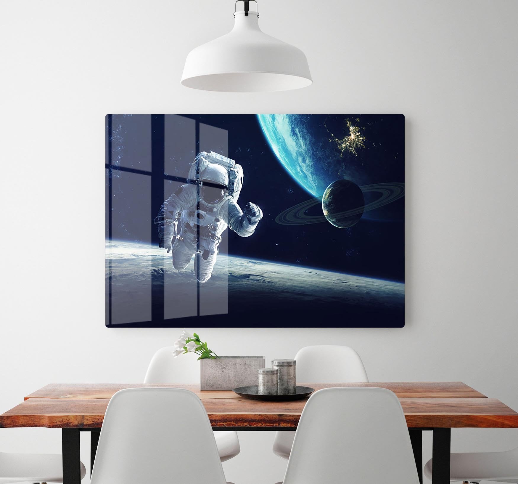 Astronaut at spacewalk HD Metal Print