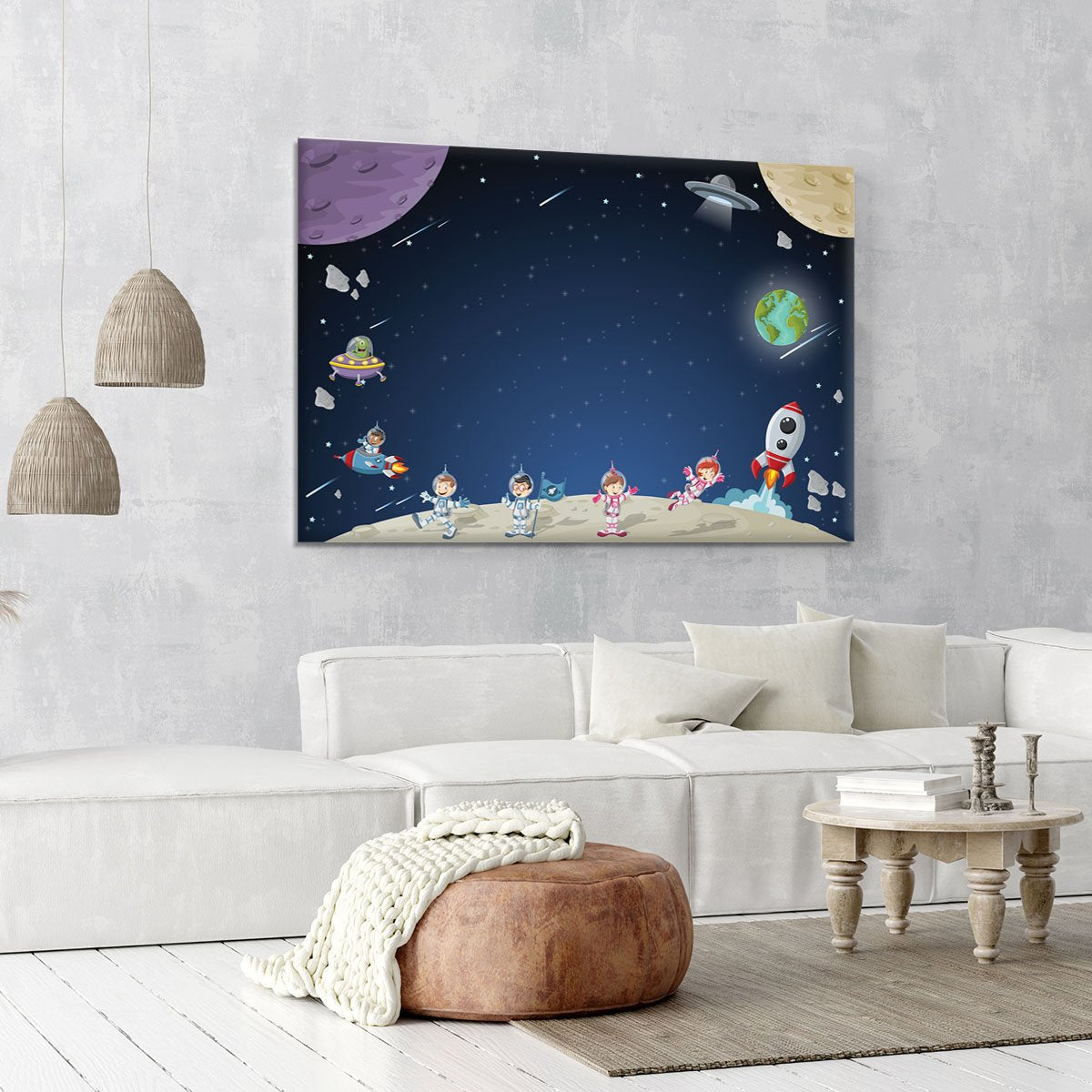 Astronaut cartoon characters Canvas Print or Poster