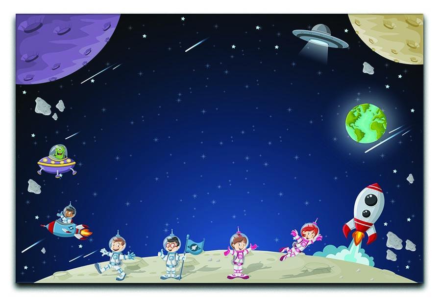 Astronaut cartoon characters Canvas Print or Poster  - Canvas Art Rocks - 1