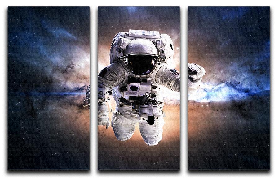 Astronaut in galaxy 3 Split Panel Canvas Print - Canvas Art Rocks - 1