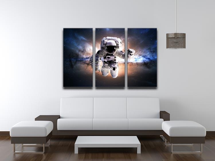 Astronaut in galaxy 3 Split Panel Canvas Print - Canvas Art Rocks - 3