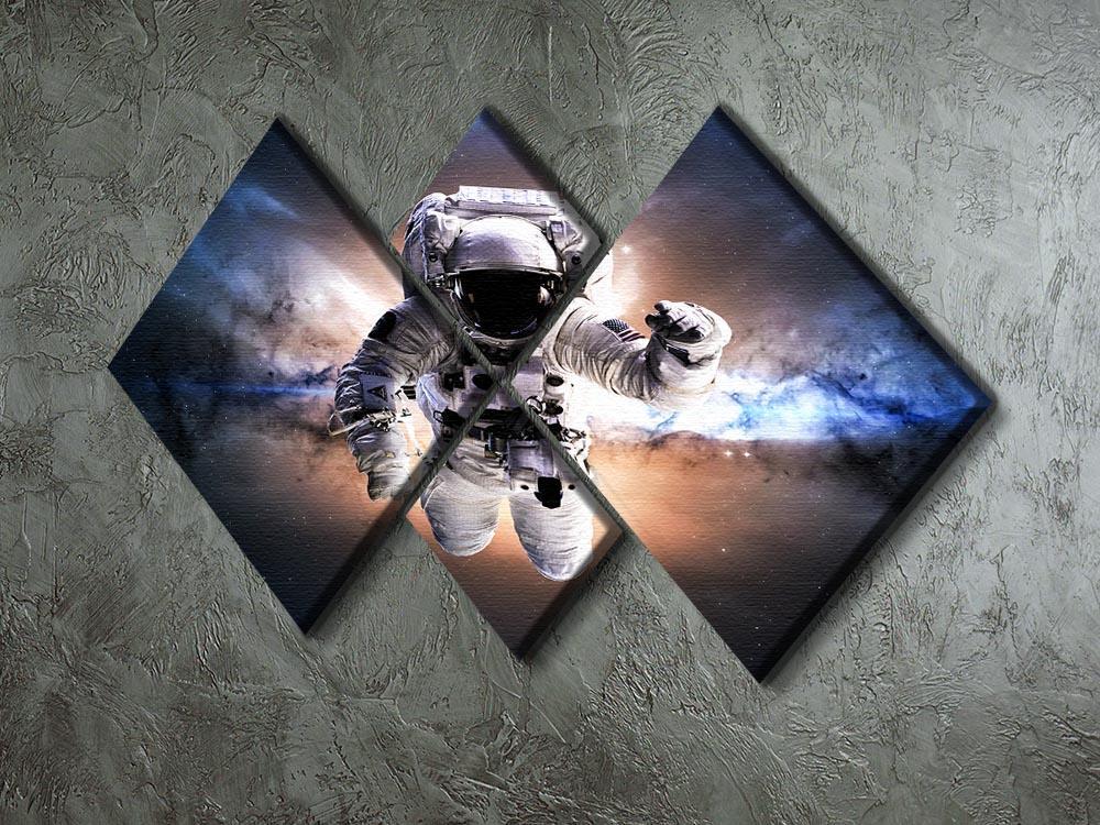 Astronaut in galaxy 4 Square Multi Panel Canvas - Canvas Art Rocks - 2