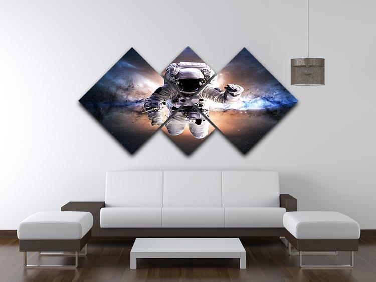 Astronaut in galaxy 4 Square Multi Panel Canvas - Canvas Art Rocks - 3