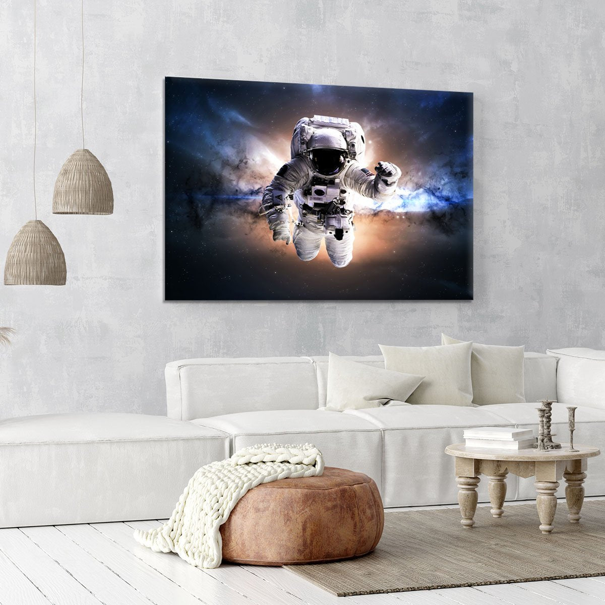 Astronaut in galaxy Canvas Print or Poster