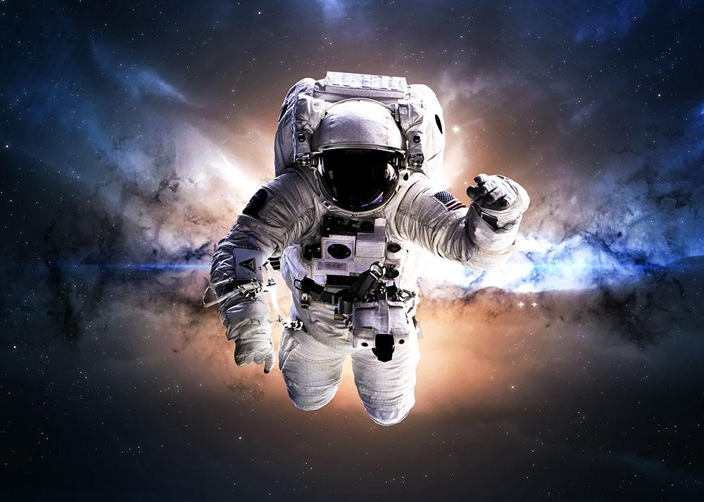 Astronaut in galaxy Wall Mural Wallpaper - Canvas Art Rocks - 1
