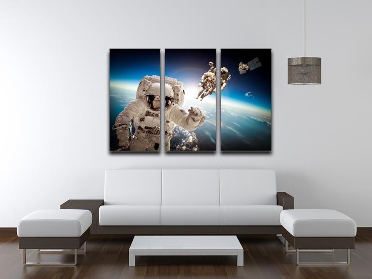 Astronaut in outer space 3 Split Panel Canvas Print - Canvas Art Rocks - 3