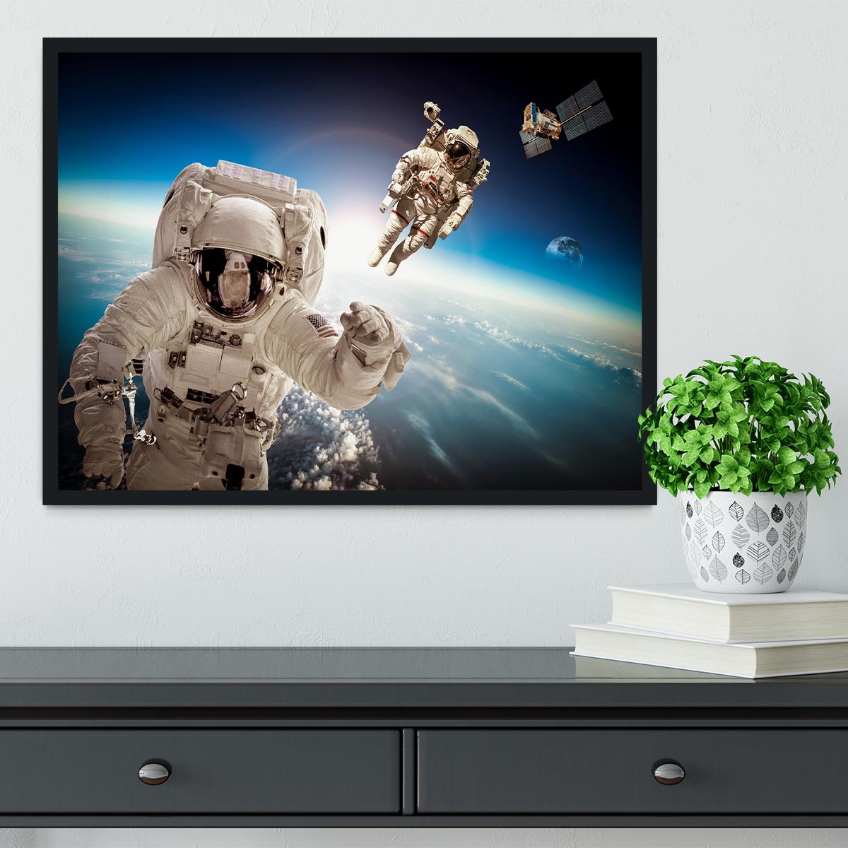 Astronaut in outer space Framed Print - Canvas Art Rocks - 2