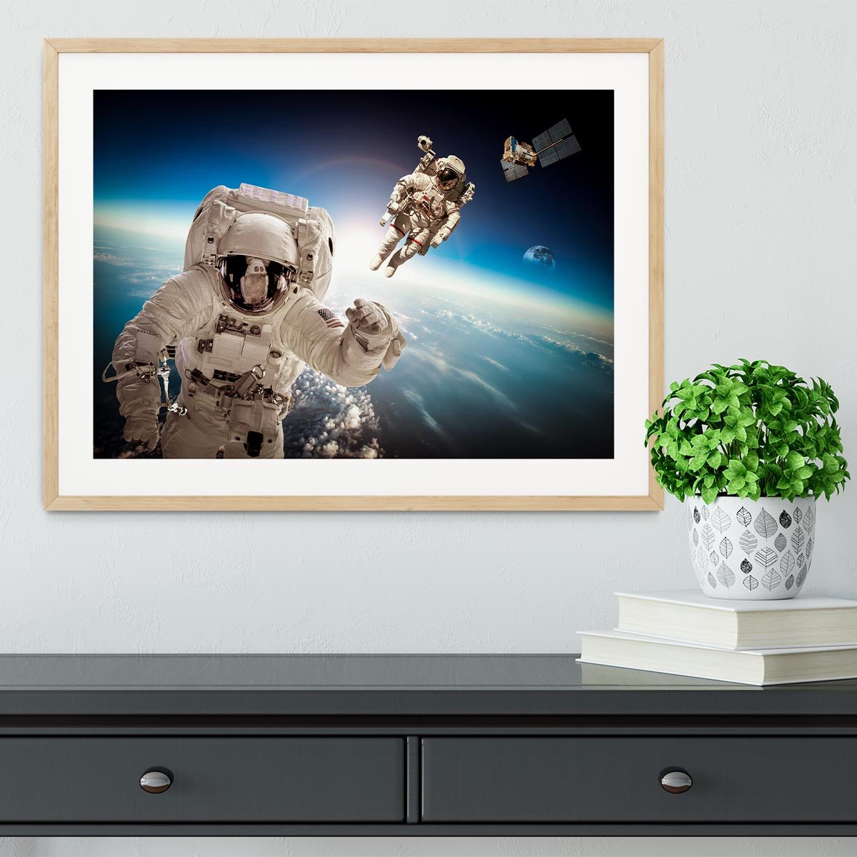 Astronaut in outer space Framed Print - Canvas Art Rocks - 3