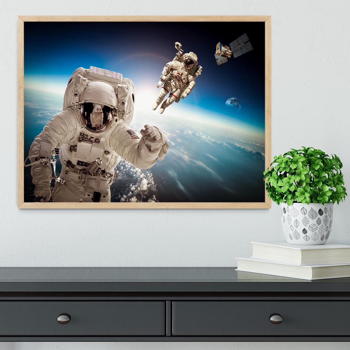 Astronaut in outer space Framed Print - Canvas Art Rocks - 4