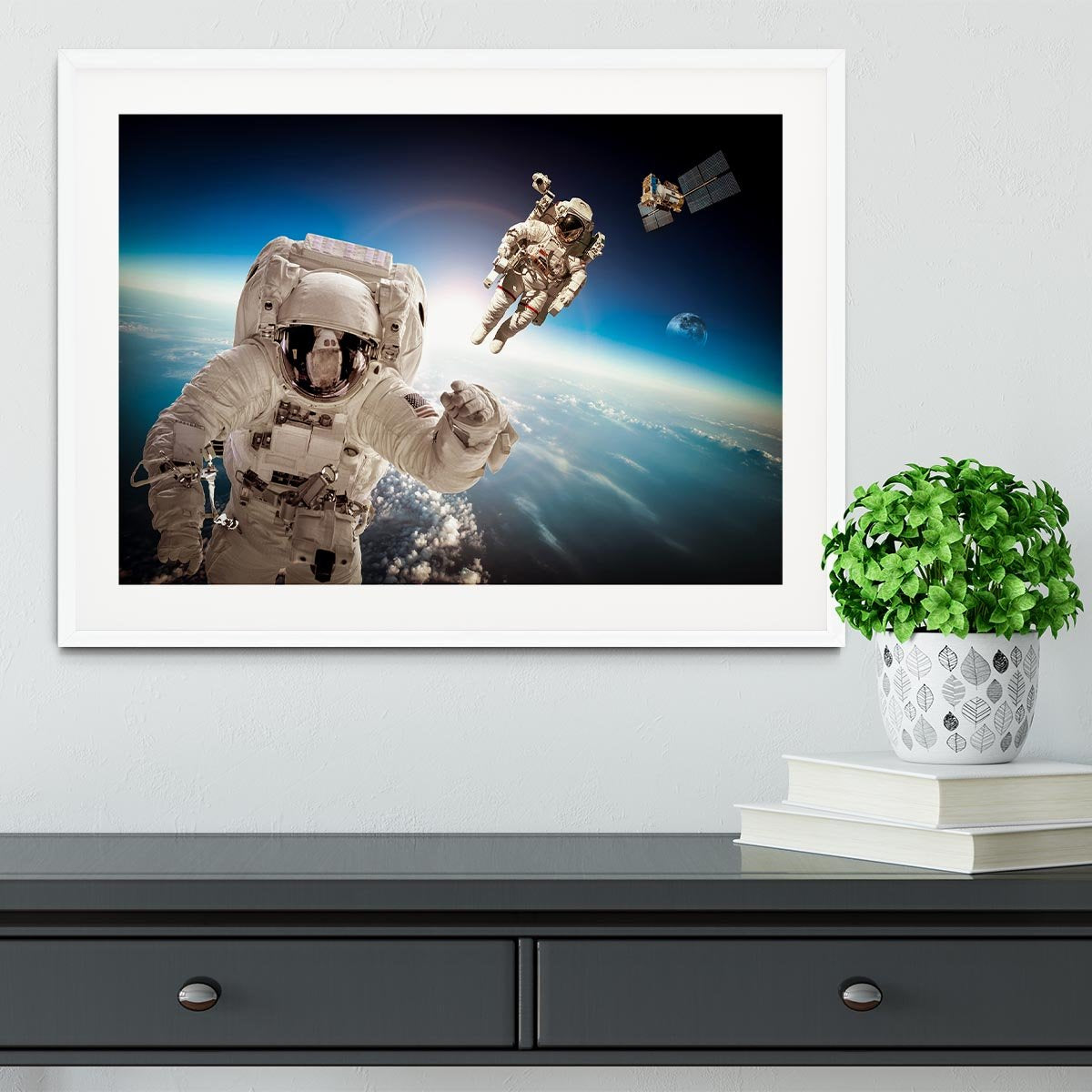 Astronaut in outer space Framed Print - Canvas Art Rocks - 5