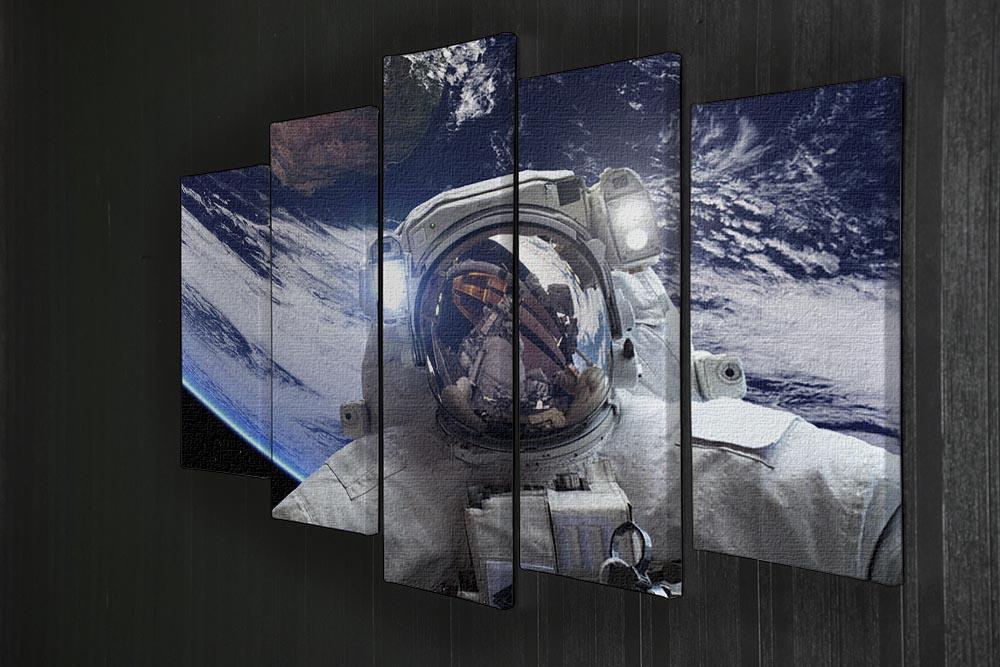 Astronaut in outer space against the backdrop 5 Split Panel Canvas - Canvas Art Rocks - 2