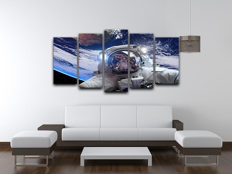 Astronaut in outer space against the backdrop 5 Split Panel Canvas - Canvas Art Rocks - 3