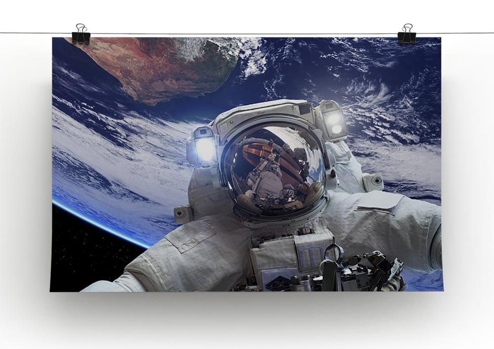Astronaut in outer space against the backdrop Canvas Print or Poster - Canvas Art Rocks - 2