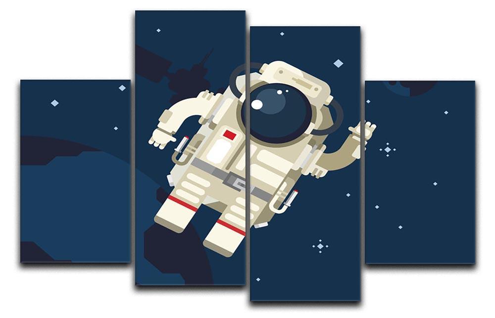 Astronaut in outer space concept vector 4 Split Panel Canvas  - Canvas Art Rocks - 1