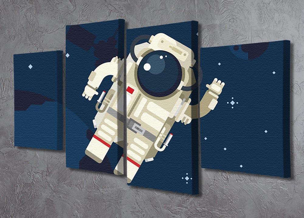 Astronaut in outer space concept vector 4 Split Panel Canvas - Canvas Art Rocks - 2