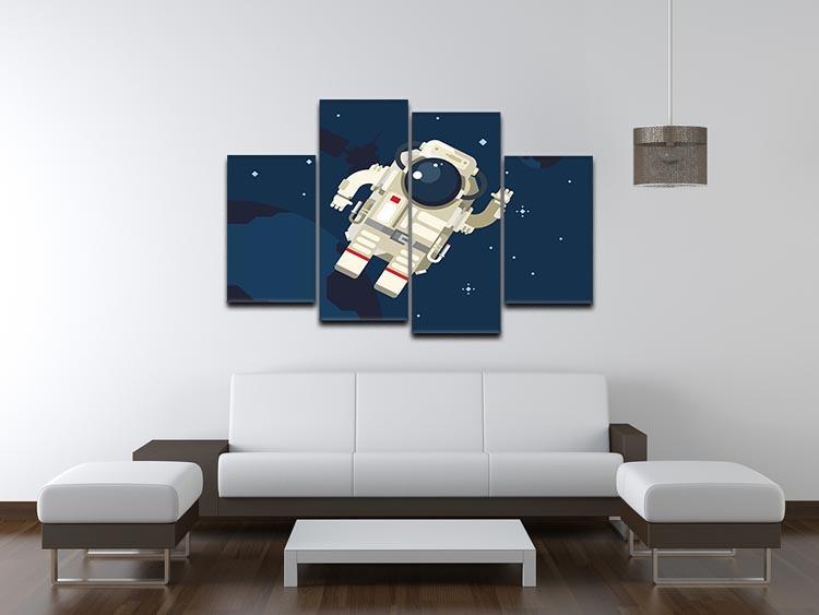 Astronaut in outer space concept vector 4 Split Panel Canvas - Canvas Art Rocks - 3