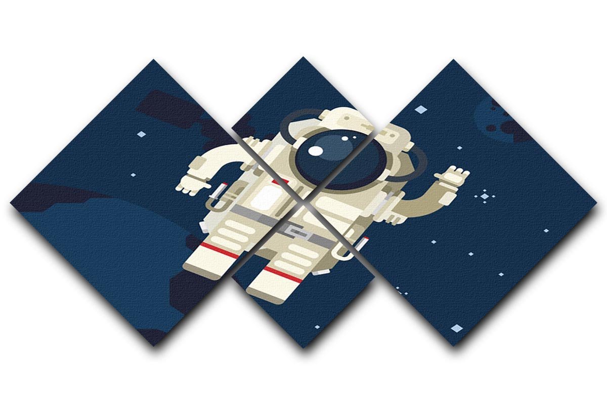 Astronaut in outer space concept vector 4 Square Multi Panel Canvas  - Canvas Art Rocks - 1