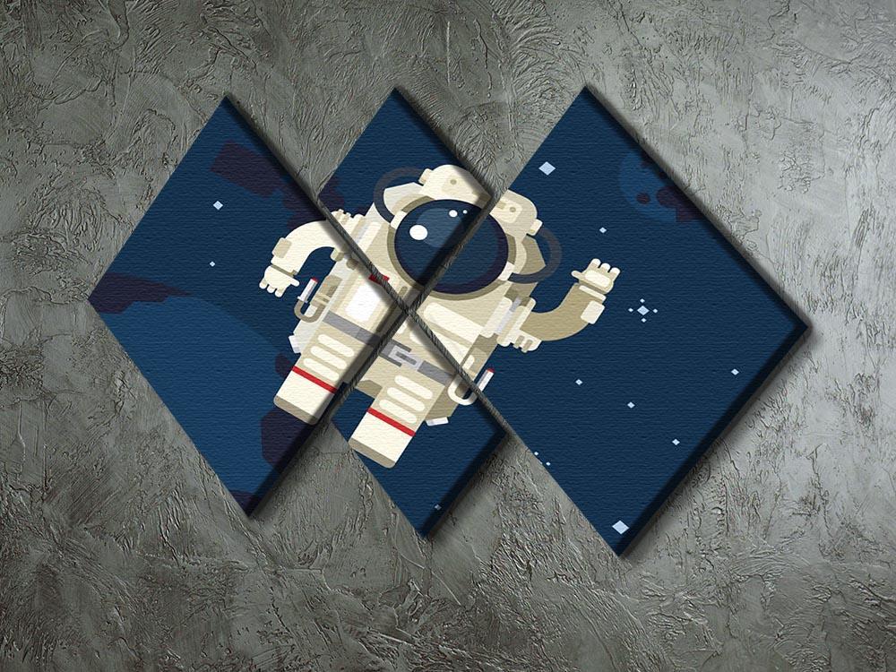 Astronaut in outer space concept vector 4 Square Multi Panel Canvas - Canvas Art Rocks - 2