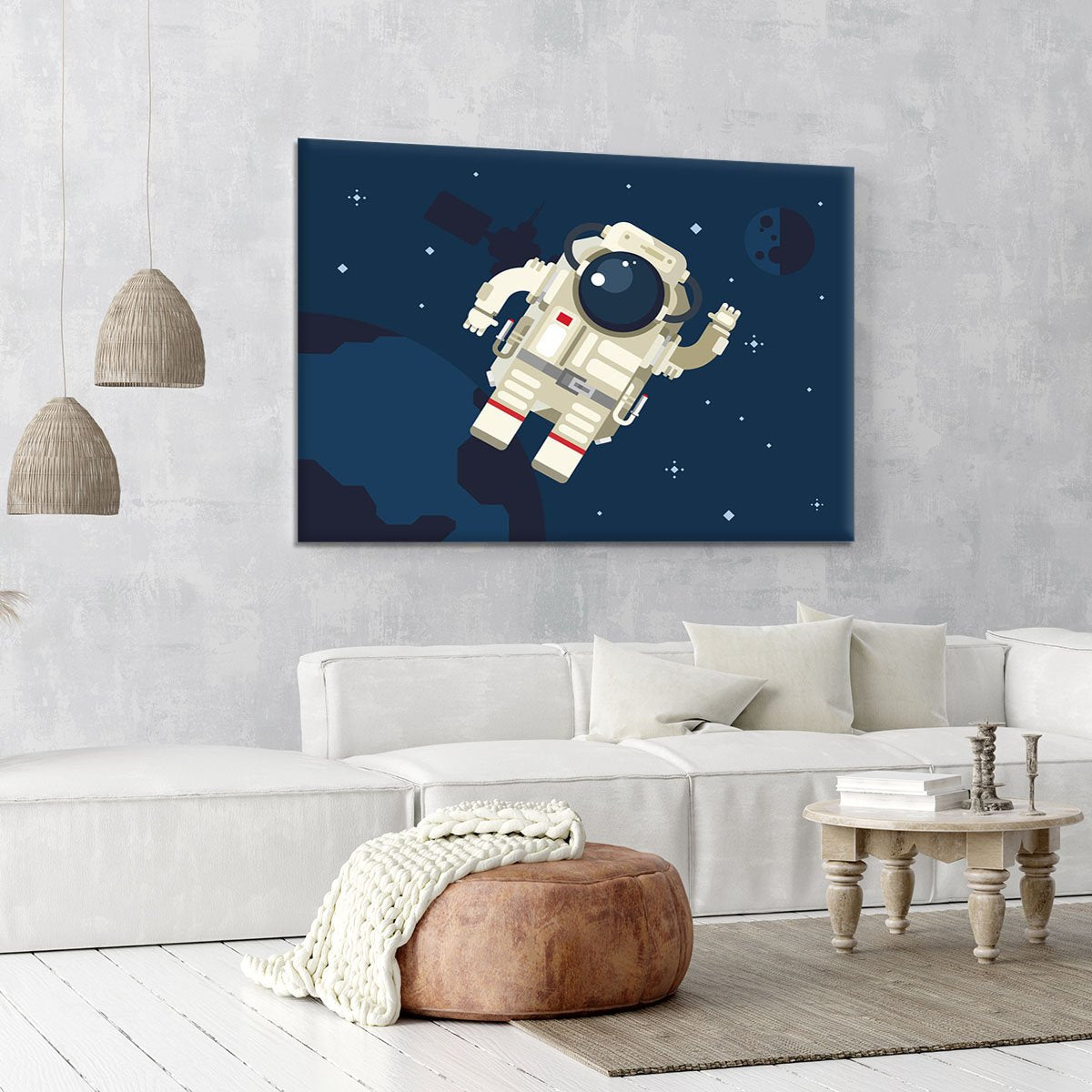 Astronaut in outer space concept vector Canvas Print or Poster