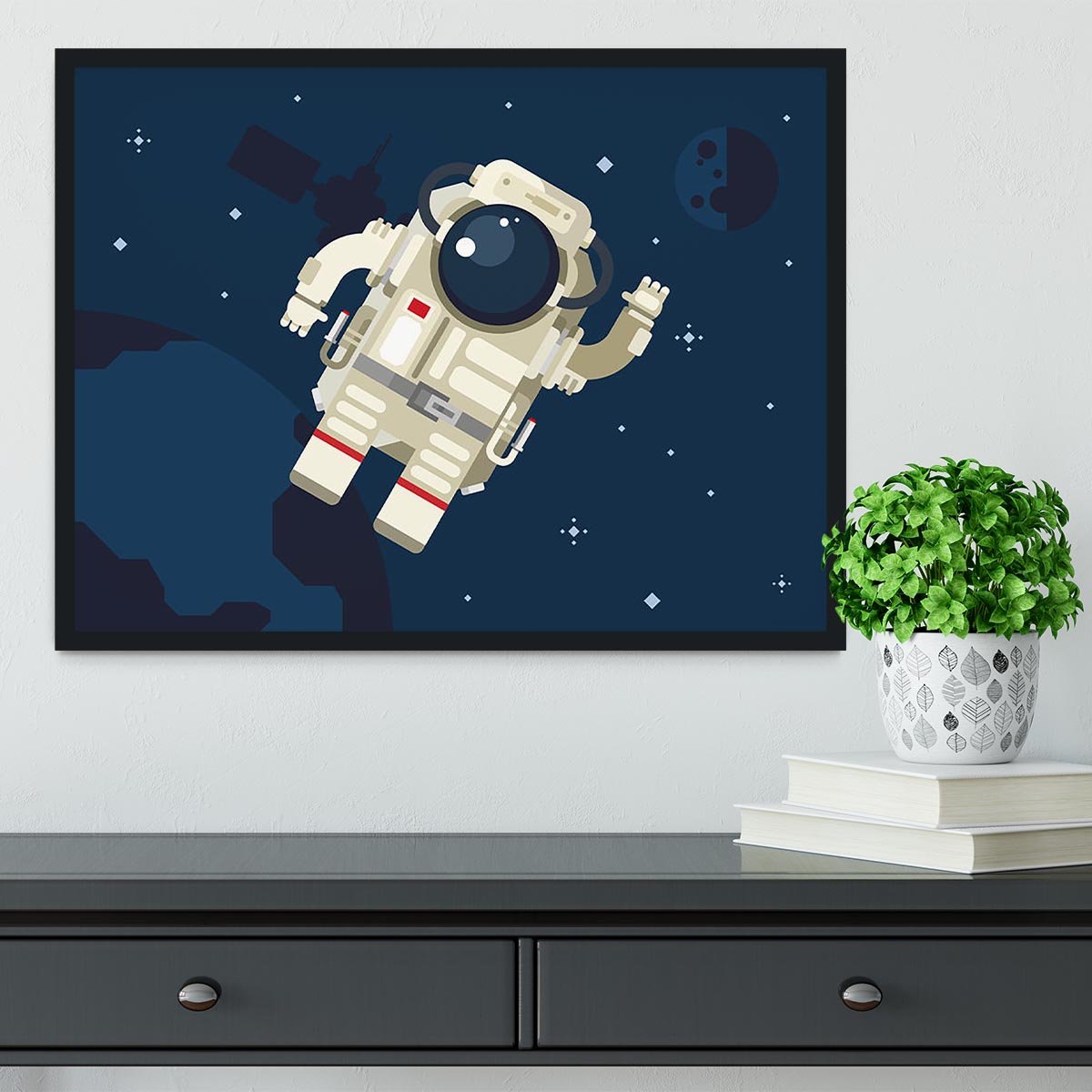 Astronaut in outer space concept vector Framed Print - Canvas Art Rocks - 2