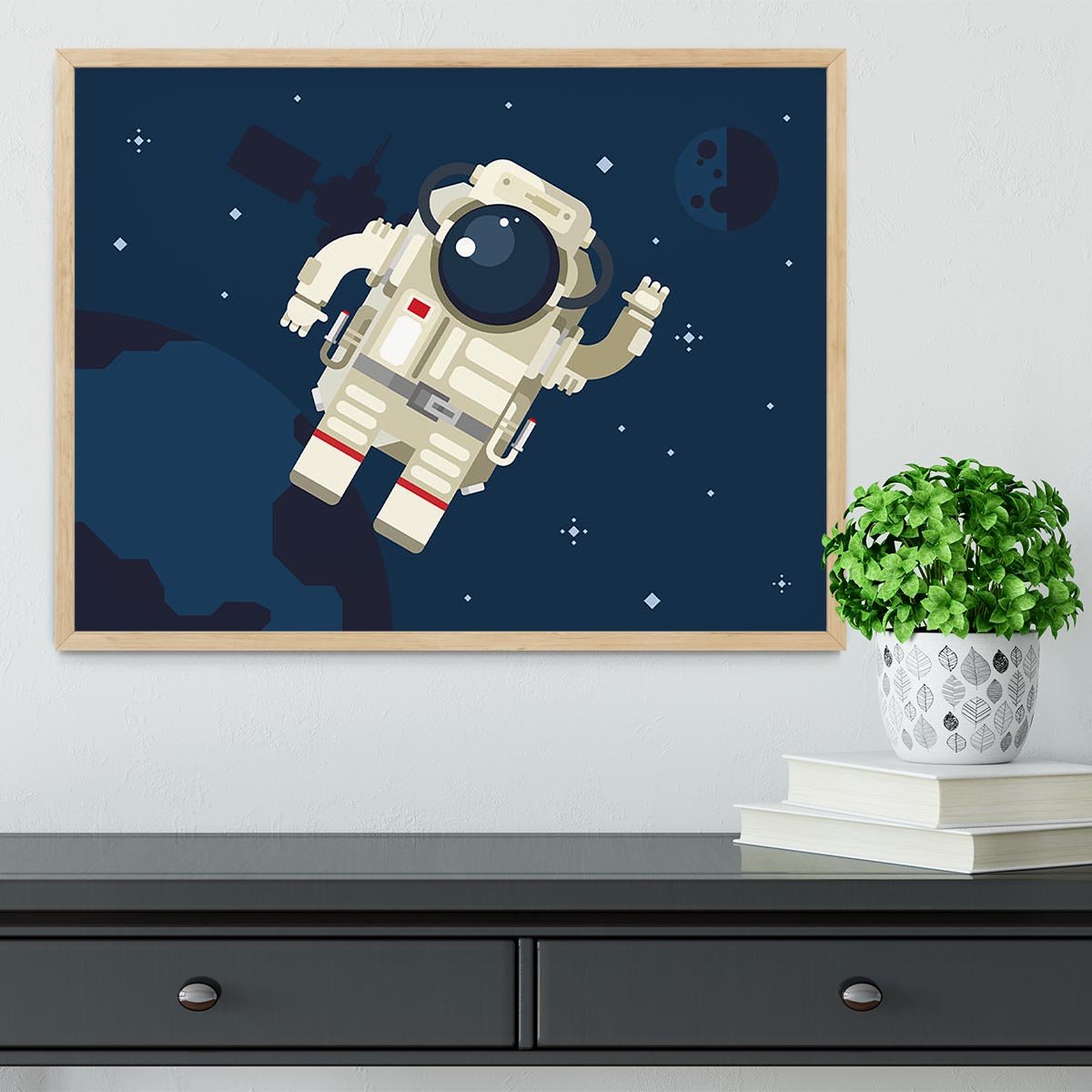 Astronaut in outer space concept vector Framed Print - Canvas Art Rocks - 4