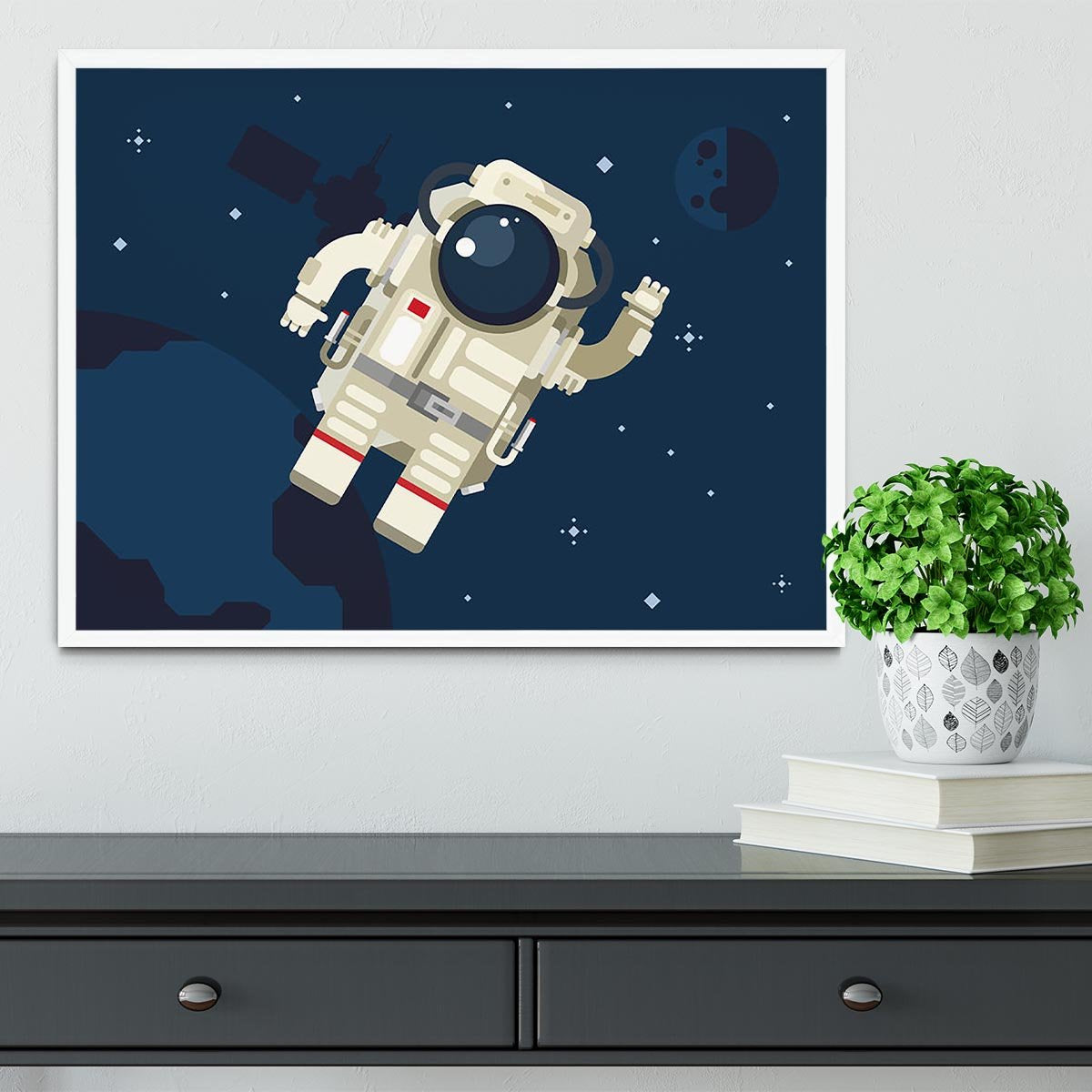 Astronaut in outer space concept vector Framed Print - Canvas Art Rocks -6