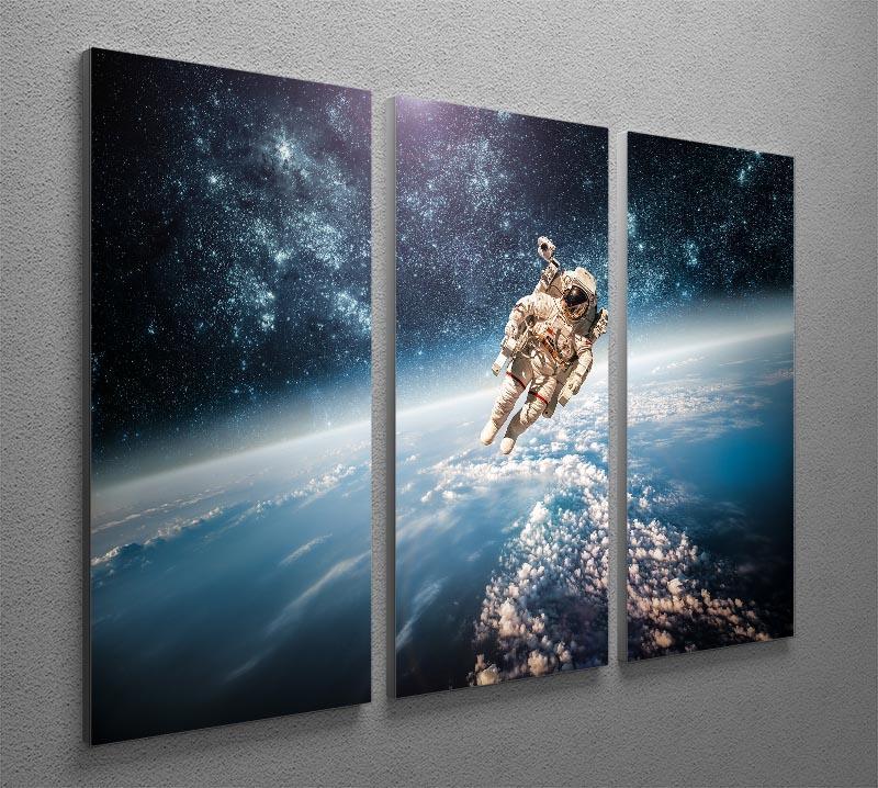 Astronaut in outer space planet earth 3 Split Panel Canvas Print - Canvas Art Rocks - 2
