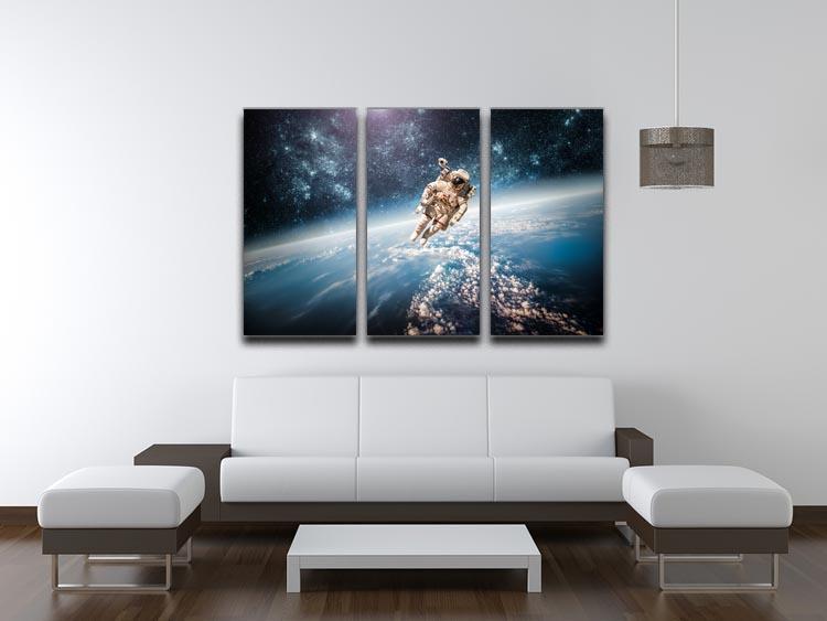 Astronaut in outer space planet earth 3 Split Panel Canvas Print - Canvas Art Rocks - 3