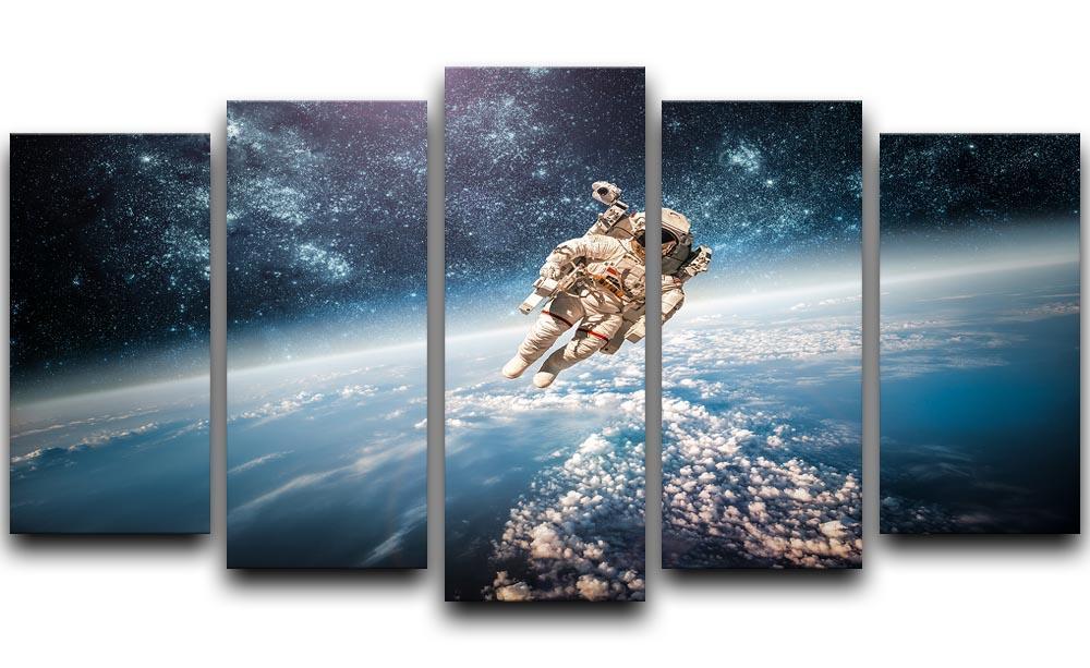 Astronaut in outer space planet earth 5 Split Panel Canvas  - Canvas Art Rocks - 1