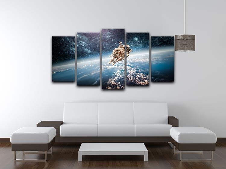 Astronaut in outer space planet earth 5 Split Panel Canvas - Canvas Art Rocks - 3